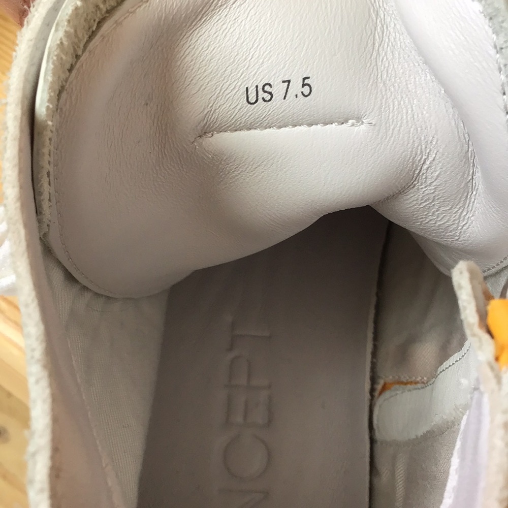 White Soft Leather Oncept NYC High Top Sneakers 7.5 New! - Picture 5 of 9